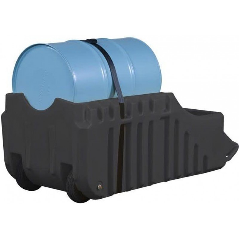 Justrite Black Spill Containment Drum Caddy for 55...