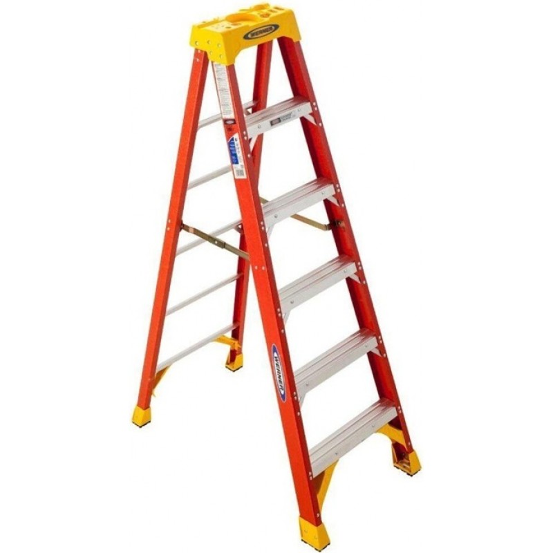 Werner 6ft Type IA Fiberglass Step Ladder, 12 Ladd...