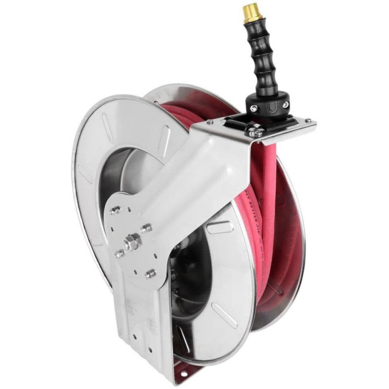 Milton Hose Reel 3/8in ID x 25' Rubber Hose with 1...