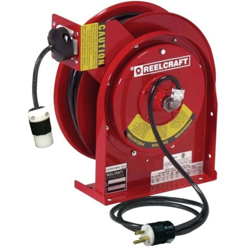 Reelcraft 45' Single Receptacle Power Cord Reel wi...