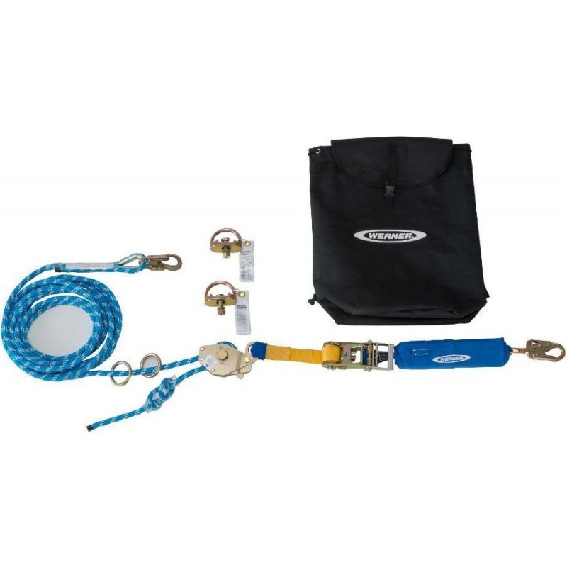 Werner L122100 100 ft 2-Man Rope Horizontal Lifeli...