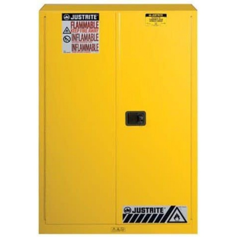Justrite 45 Gallon Yellow Manual Close Flammable C...
