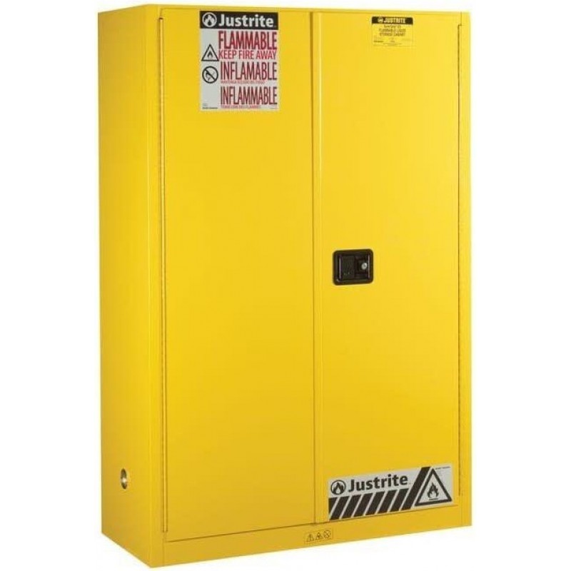 Justrite 45 Gallon Yellow Self Close Flammable Cab...