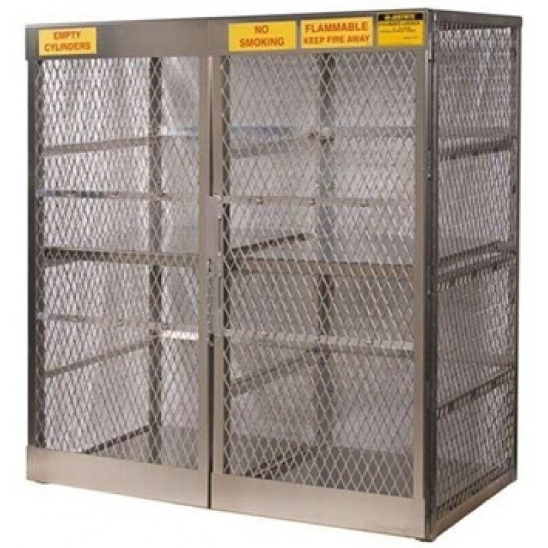 Justrite Aluminum Gas Cylinder Cabinet Locker Comb...