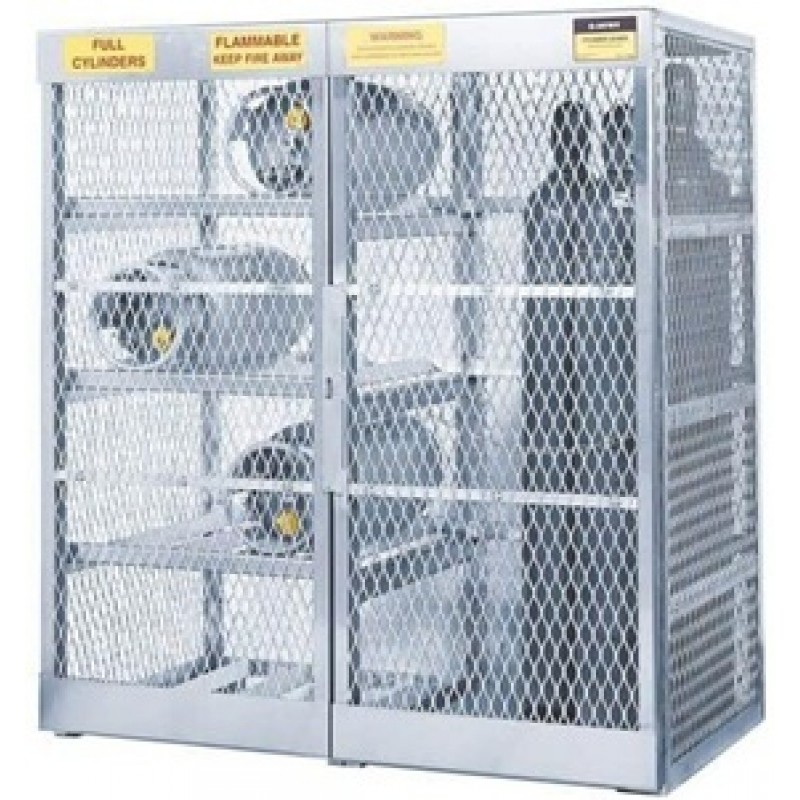 Justrite Aluminum Gas Cylinder Cabinet Locker Comb...