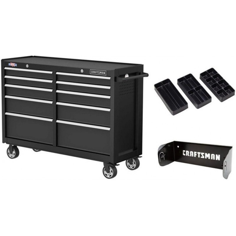 CRAFTSMAN S2000 52 Inch 10-Drawer Cabinet with Tra...