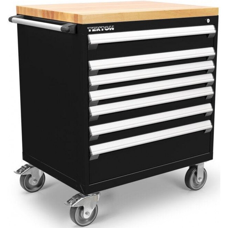 Tekton 7-Drawer Tool Cabinet, Hardwood Top, Black ...