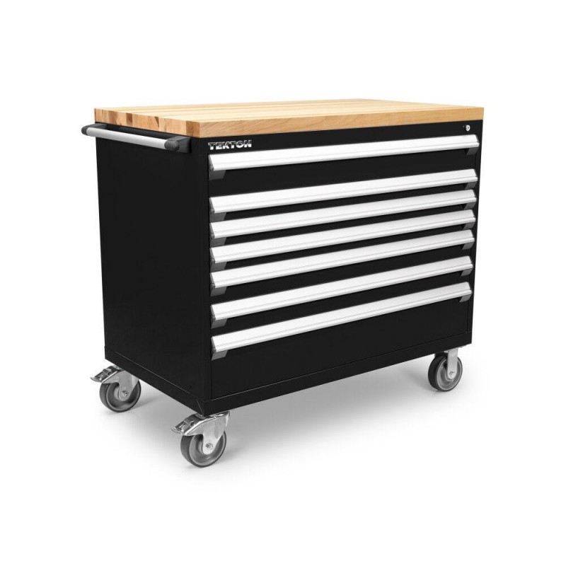 Tekton 7-Drawer Tool Cabinet, Hardwood Top, Black ...