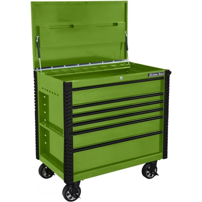 Extreme Tools 41in Flip Top Tool Cart Green