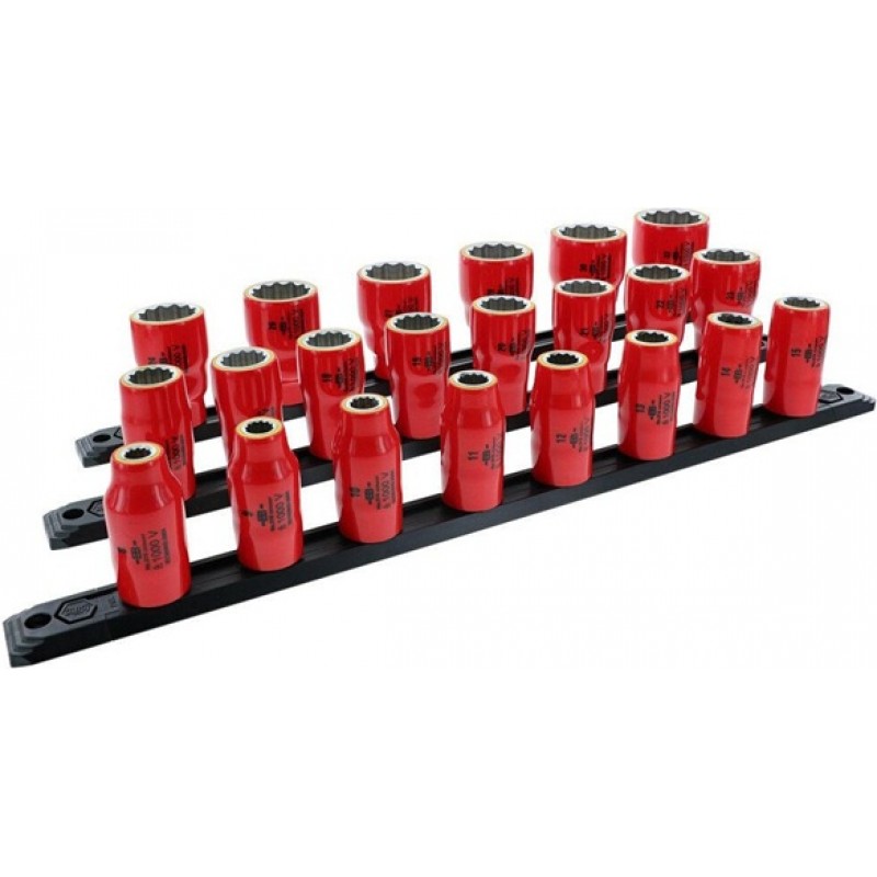 Wiha Insulated Socket Set 1/2in Drive Metric 22pc