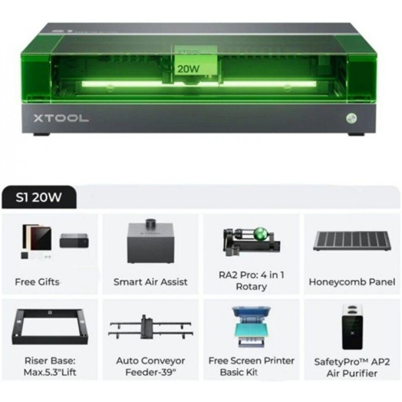 xTool Laser Cutter and Engraver S1 20W All-in-One ...
