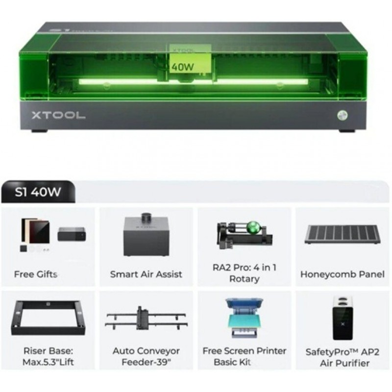xTool Laser Cutter and Engraver S1 40W All-in-One ...