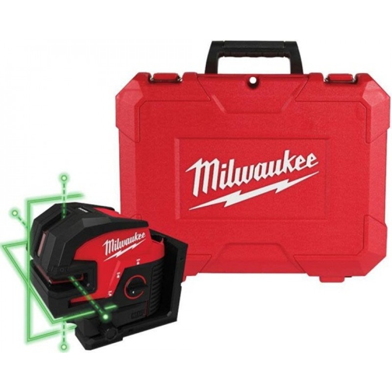Milwaukee M12 Green Laser Cross Line & 4 Point...