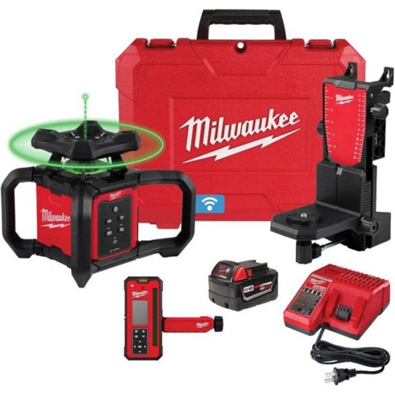 Milwaukee M18 Green Interior Rotary Laser Level Ki...