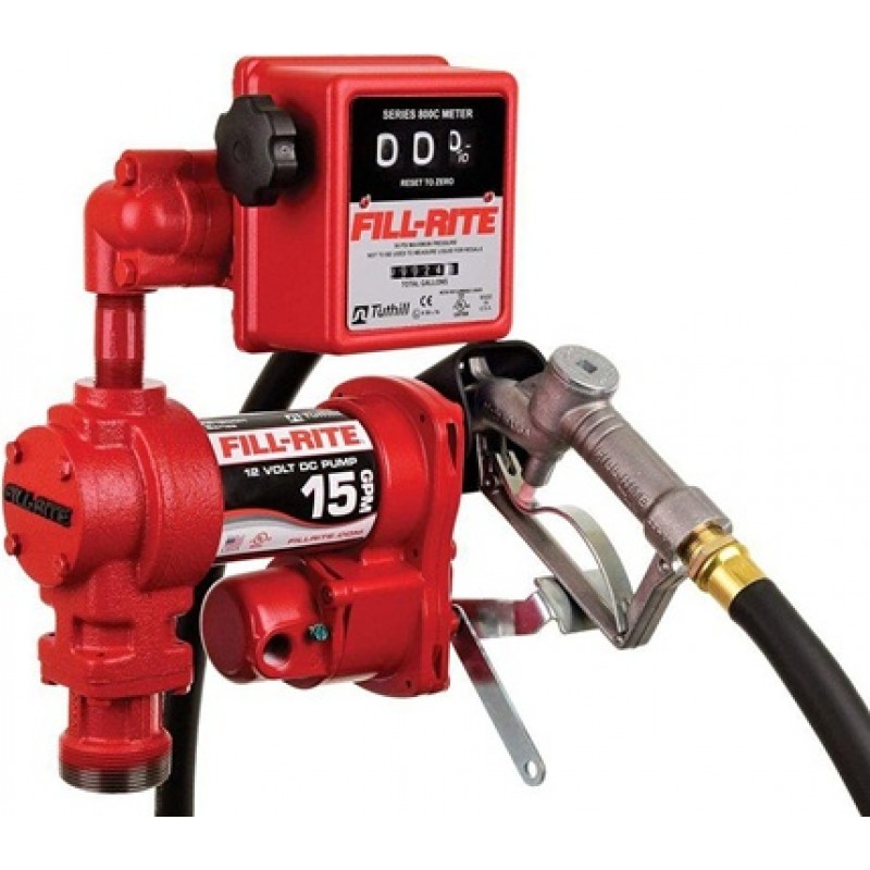 Fill-Rite 15 GPM 12V DC Pump 3/4in x 12' Hose 3/4i...
