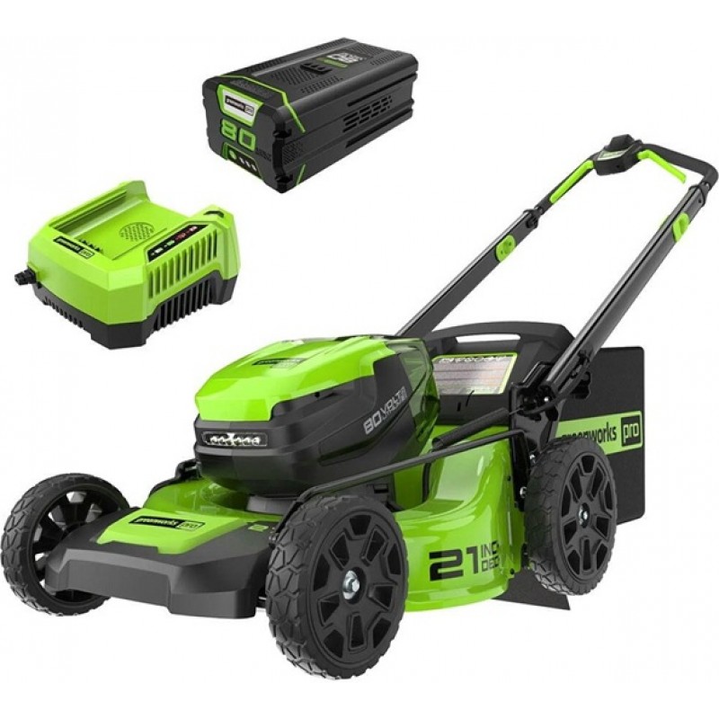 Greenworks 80V 21in Battery Powered Push Lawn Mowe...
