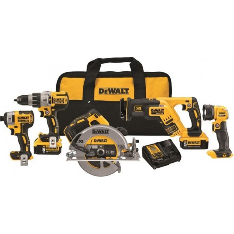 DEWALT 20 V MAX XR Li-ion 5-TOOL Combo Kit