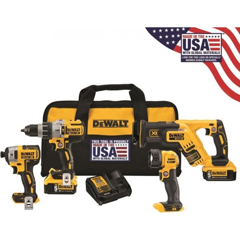DEWALT 20 V MAX XR Lithium Ion 4-Tool Combo Kit