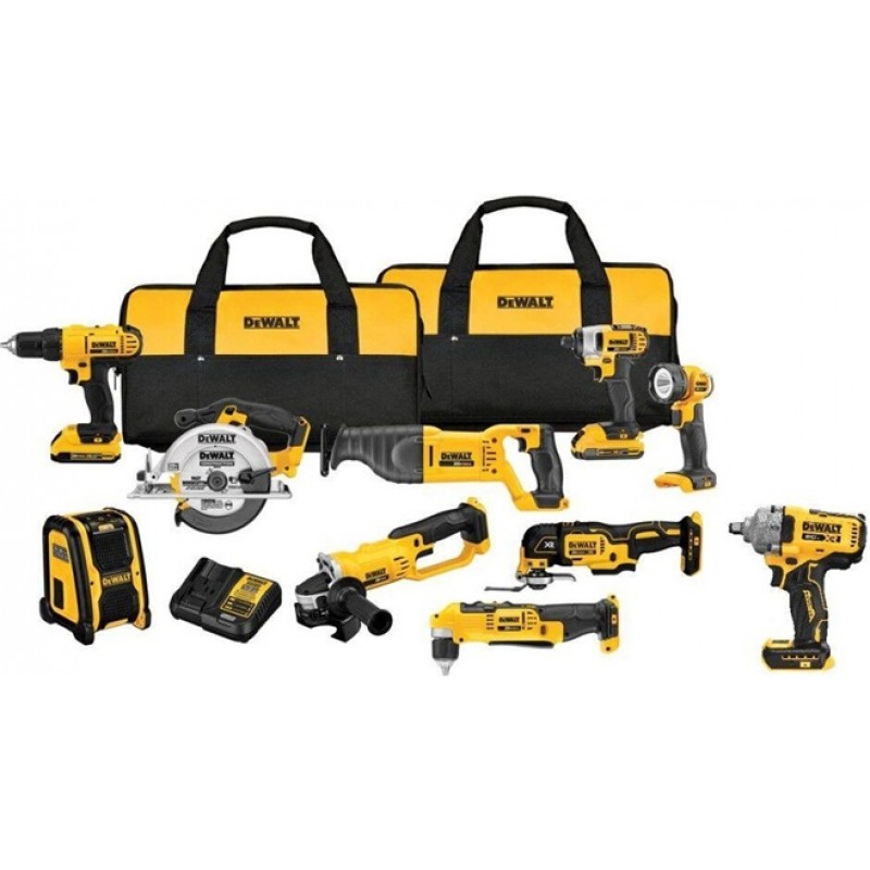 DEWALT 20V Max 10 Tool Combo Kit with Soft Case Bu...