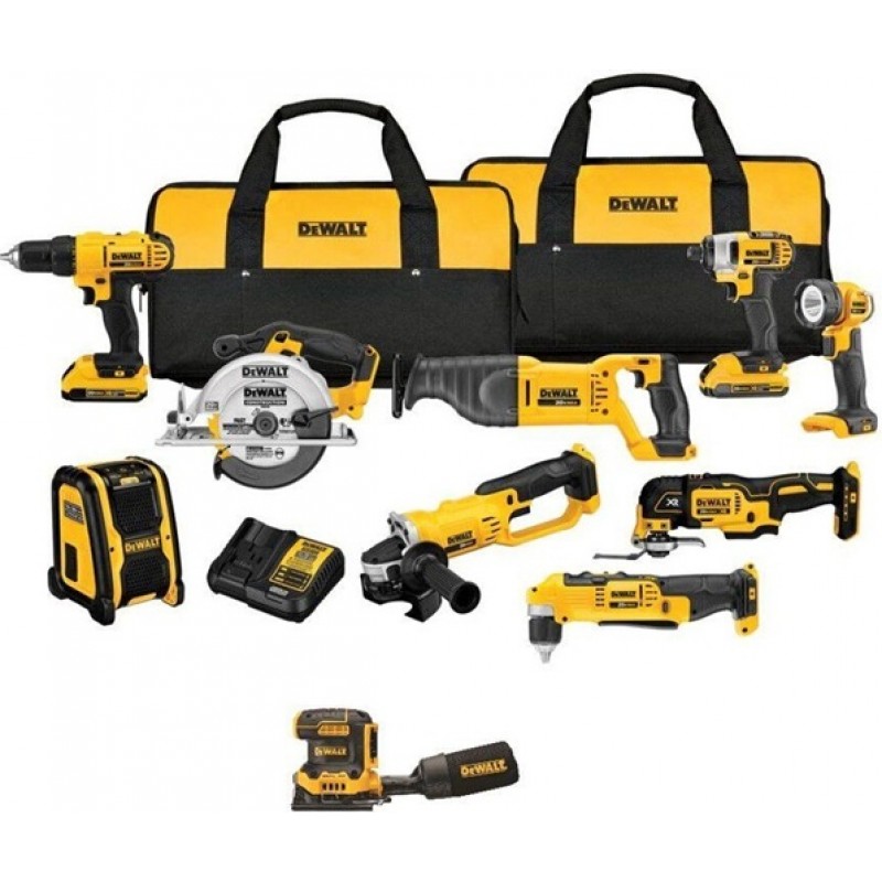 DEWALT 20V Max 10 Tool Combo Kit with Soft Case Bu...