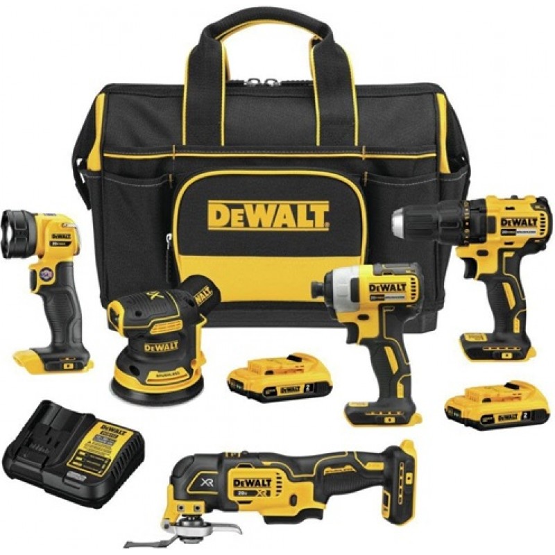 DEWALT 20V MAX Brushless 5-Tool Kit with Soft Stor...