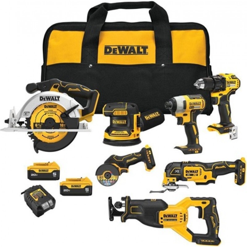 DEWALT 20V MAX Brushless Site Ready 7-Tool Combo K...