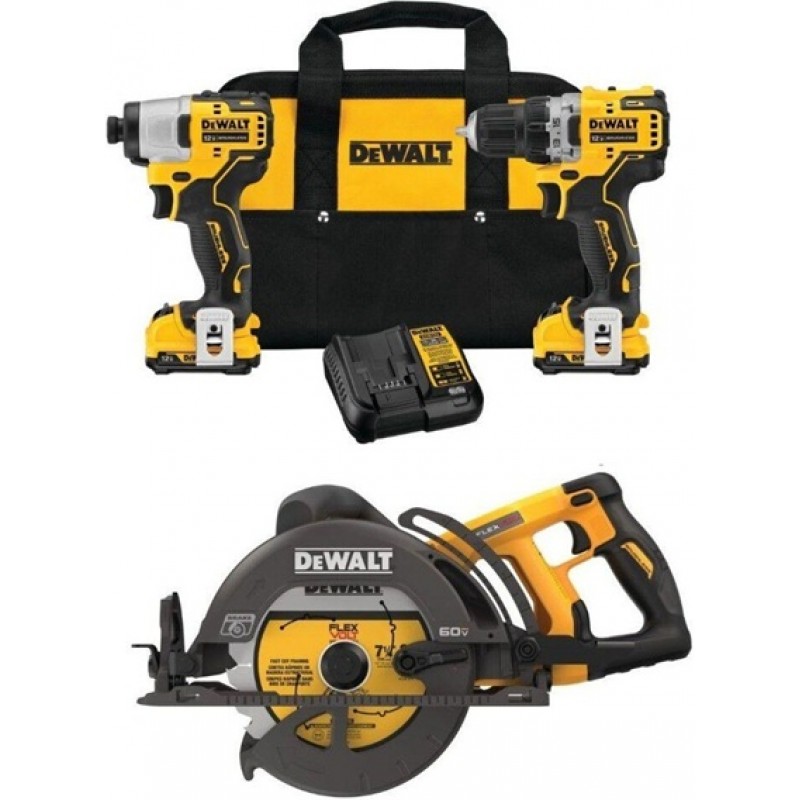 DEWALT 60V MAX 7-1/4 Inch Cordless Saw & 12V M...