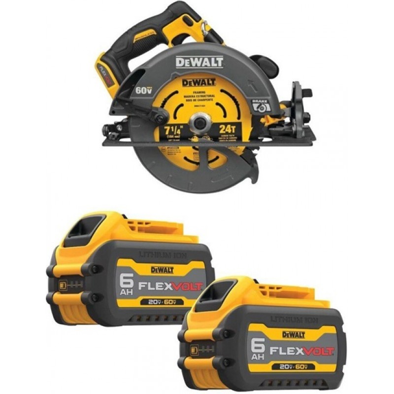 DEWALT 60V MAX 7-1/4 Inch Cordless Saw & 20/60...