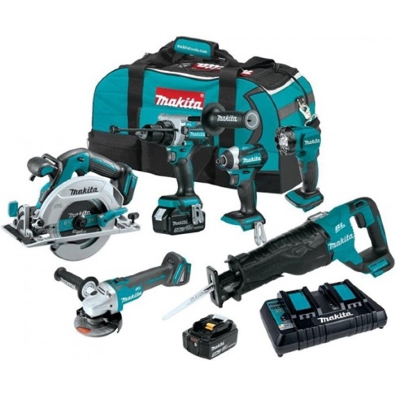 Makita 18V LXT Lithium-Ion Brushless Cordless 6-Pc...