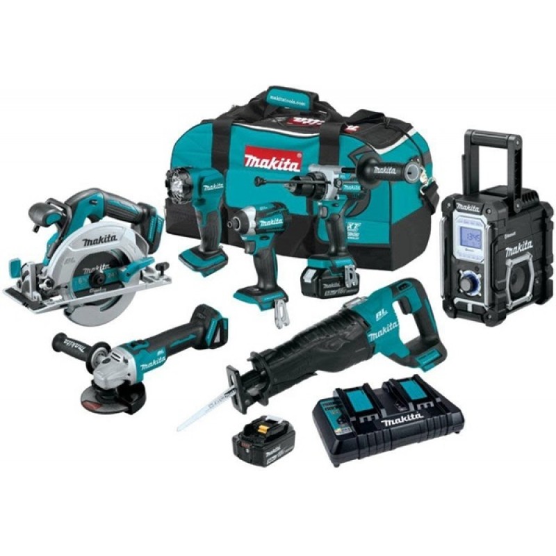 Makita 18V LXT Lithium-Ion Brushless Cordless 7-Pc...