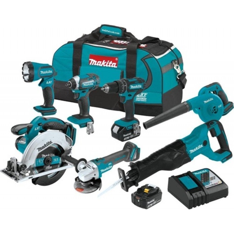 Makita 18V LXT Lithium-Ion Cordless 7-Pc. Combo Ki...