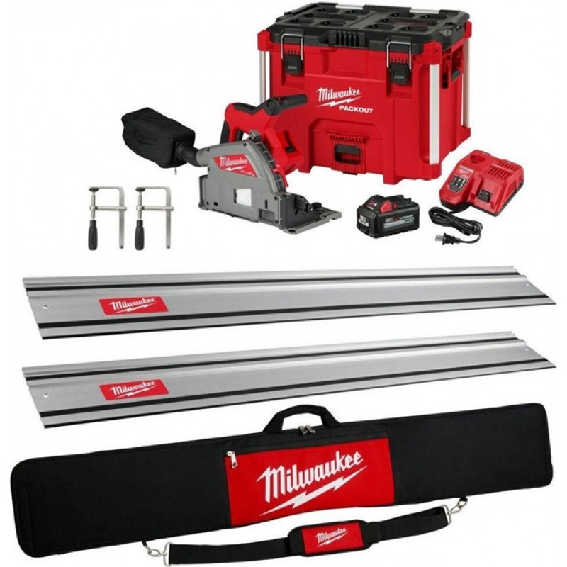 Milwaukee M18 6-1/2 Inch Plunge Track Saw Kit with...