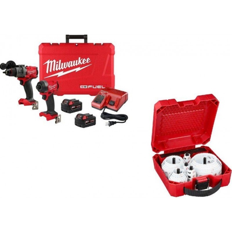 Milwaukee M18 FUEL 2-Tool Combo Kit with 28 Piece ...