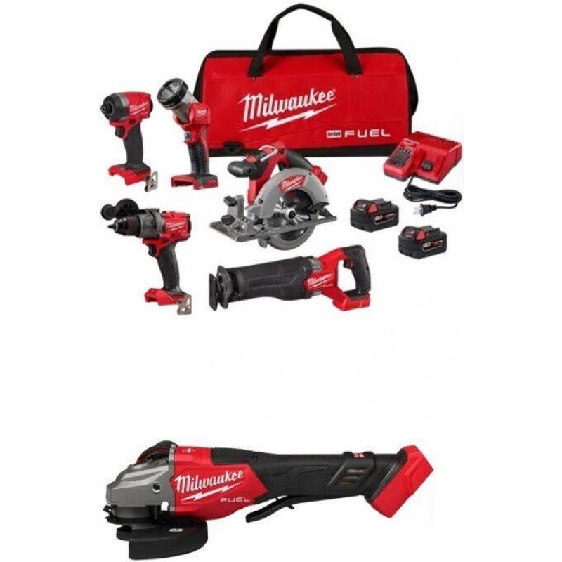 Milwaukee M18 FUEL 5-Tool Combo Kit, 4-1/2-6 Inch ...
