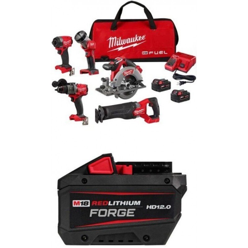 Milwaukee M18 FUEL 5-Tool Combo Kit, RedLithium HD...