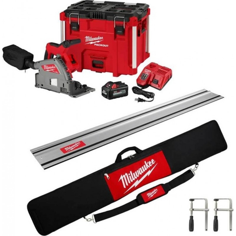 Milwaukee M18 FUEL 6 1/2 Plunge Track Saw Kit 55in...