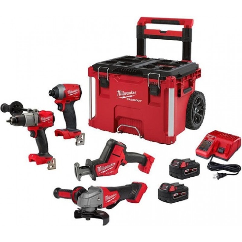 Milwaukee M18 FUEL Rolling PACKOUT 4 Tool Combo Ki...