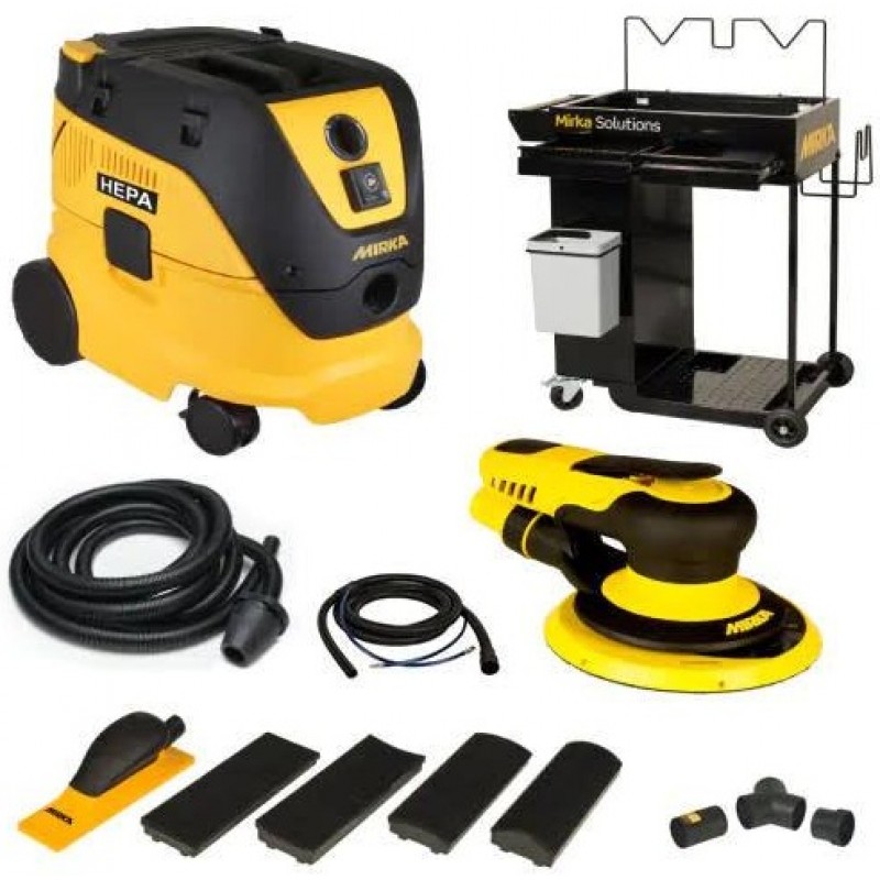 Mirka 6in 8mm Orbit Sander Dust Free Cart System